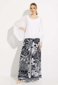 Printed Wide Leg Trousers-1