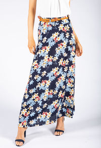 Tropical Flower Print Skirt