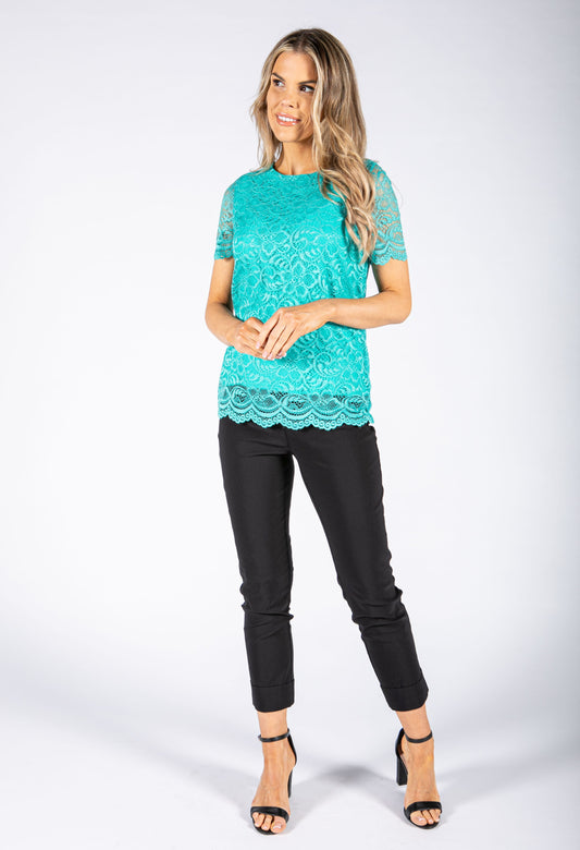 All Over Lace Print Top