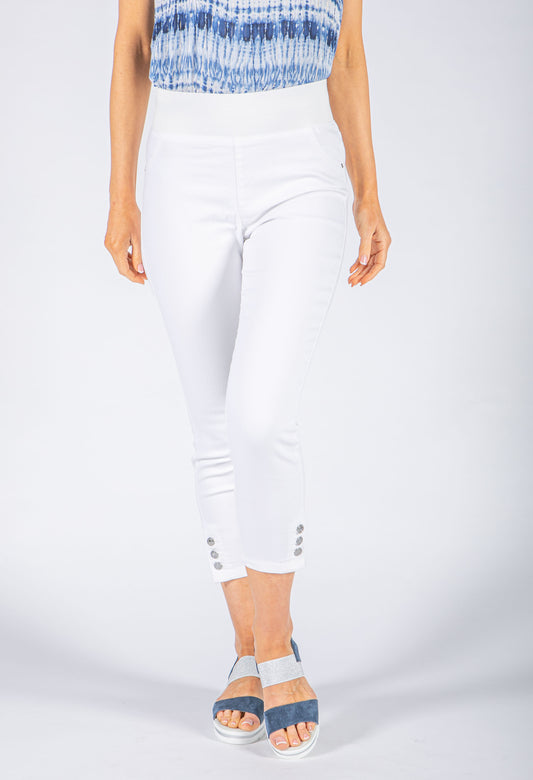 Cropped Trouser with Button Detail