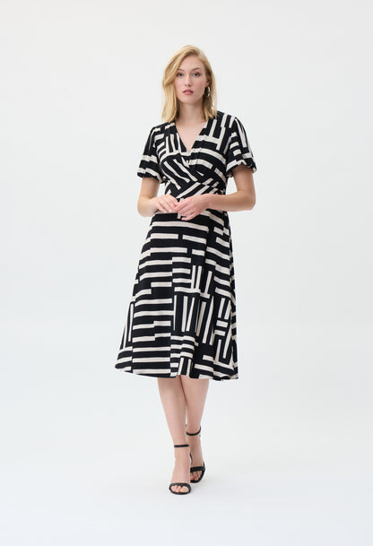 Abstract Print Wrap Dress-1