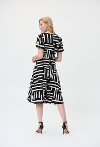 Abstract Print Wrap Dress-1