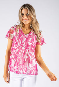 Abstract Printed Lace Top