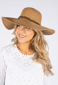 Gold Chain Detail Sunhat