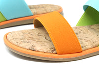 Colour Mix Elasticated Strap Sandal