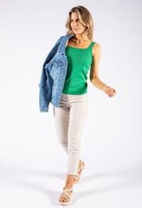 Ultra Smooth Tank Top with Curve Ribbed Detail