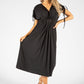 Front Buckle Ruched Sleeve Dress