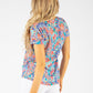Abstract Print Buttoned Top