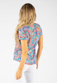 Abstract Print Buttoned Top