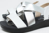 Metallic Cross Strap Sandal
