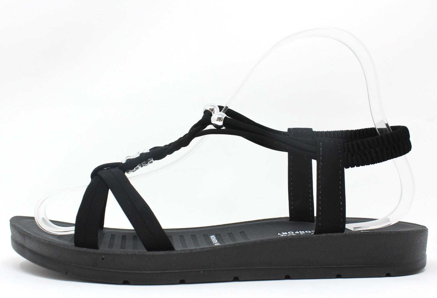 Braided Black Sole Sandal