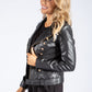 Gold Detailing Faux Leather Jacket