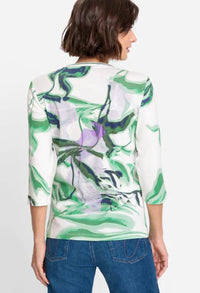 Abstract Leaf Print Top-1