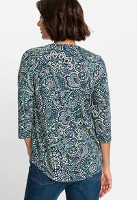 Patterned 3/4 Sleeve Top
