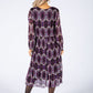 Abstract Print Plisse Popover Dress