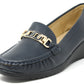 Wedge Loafer with Tone Buckle
