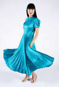 Satin Pleated Dress