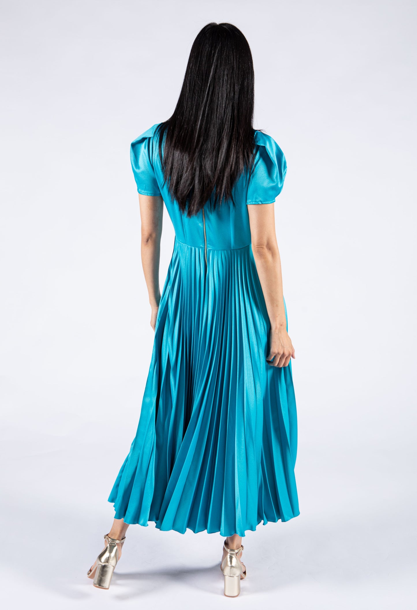 Satin Pleated Dress