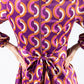 Abstract Print Satin Dress