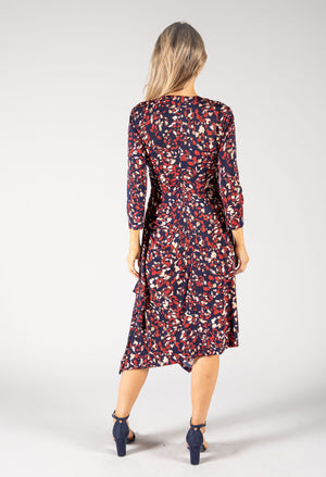 Printed Midi Wrap Dress