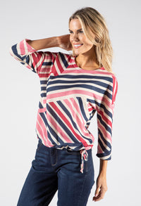 Abstract Stripe Print Top