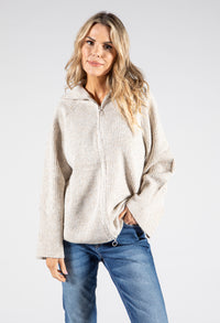Zip Neck Knit Pullover