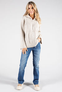 Zip Neck Knit Pullover