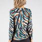 Fine Knit Abstract Print Pullover