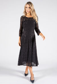 Sequin and Lace Midi Dress