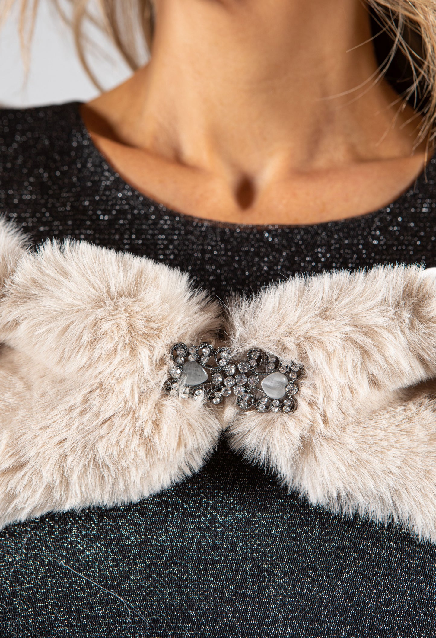 Faux Fur Wrap with Clasp