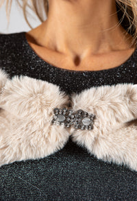 Faux Fur Wrap with Clasp