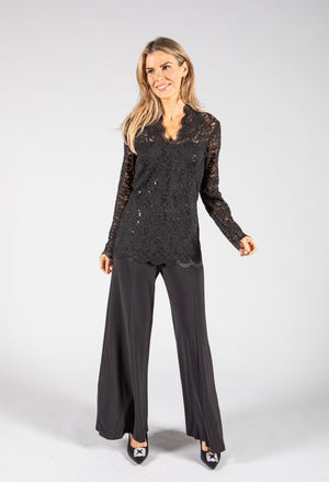 Lace Sequin Detail Top