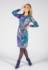 Paisley Print Belted Dress