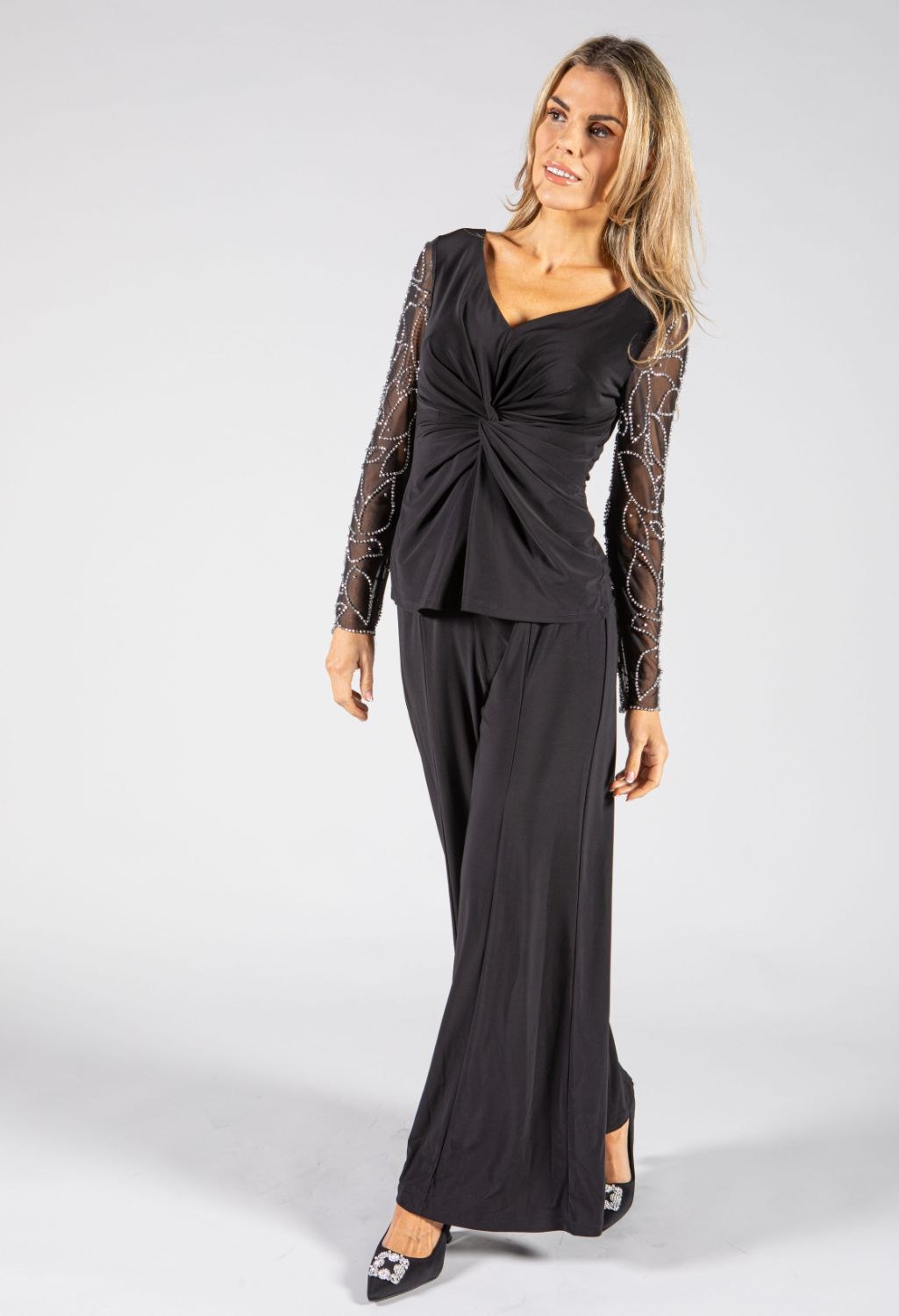 Embellished Sleeve Knot Detail 2 Piece Set