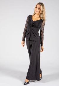 Embellished Sleeve Knot Detail 2 Piece Set