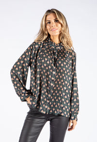 Front Pleat Floral Blouse