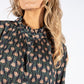 Front Pleat Floral Blouse
