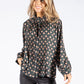 Front Pleat Floral Blouse