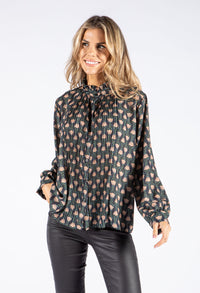 Front Pleat Floral Blouse