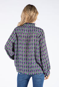 Front Pleat Floral Blouse