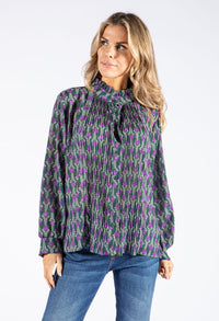 Front Pleat Floral Blouse