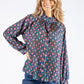 Front Pleat Floral Blouse
