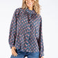 Front Pleat Floral Blouse