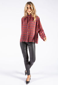 Front Pleat Floral Blouse