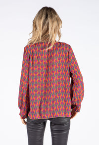 Front Pleat Floral Blouse