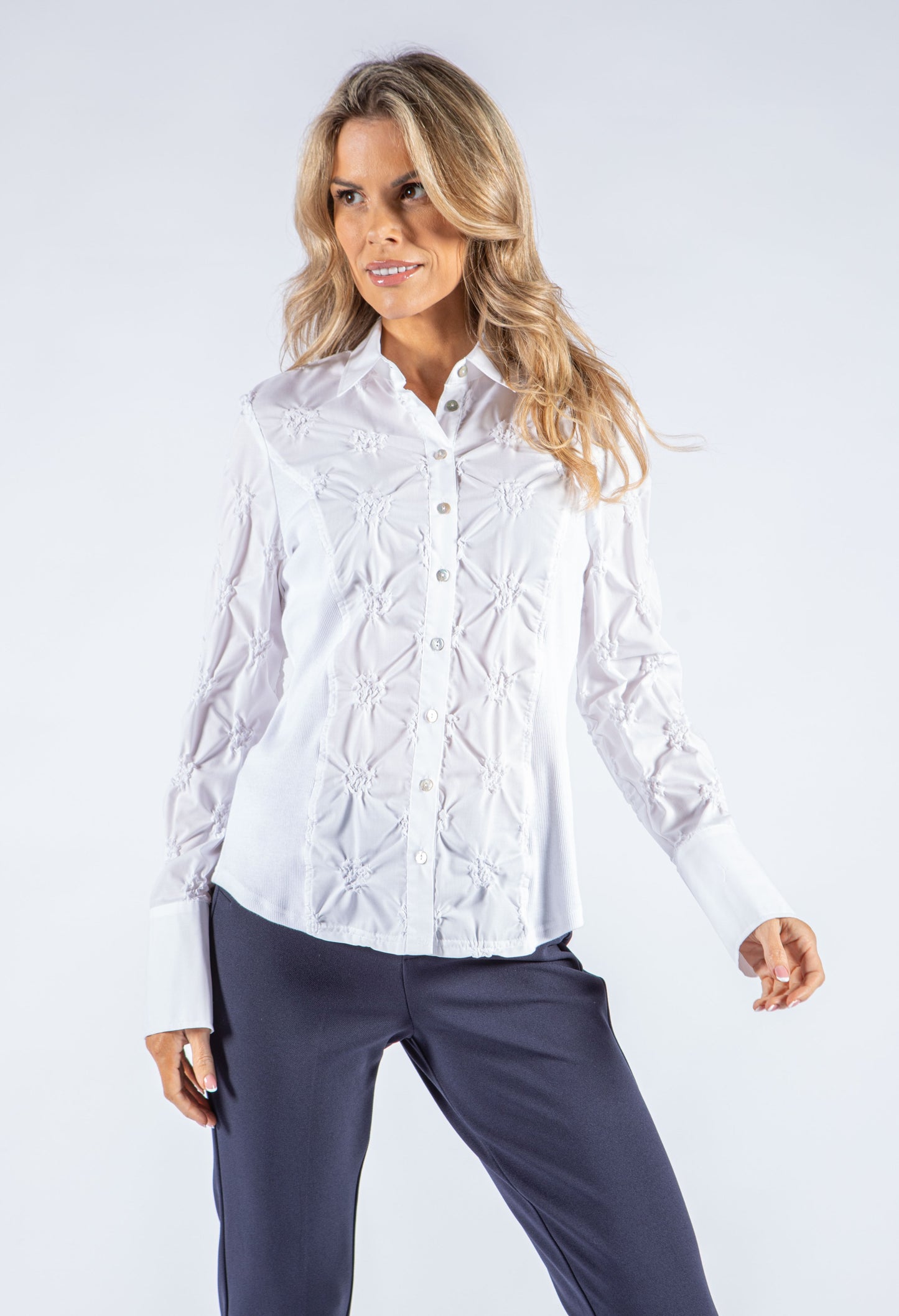 Ribbed Panel Blouse