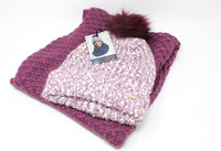 Chunky Lurex Knit Hat and Snood Set