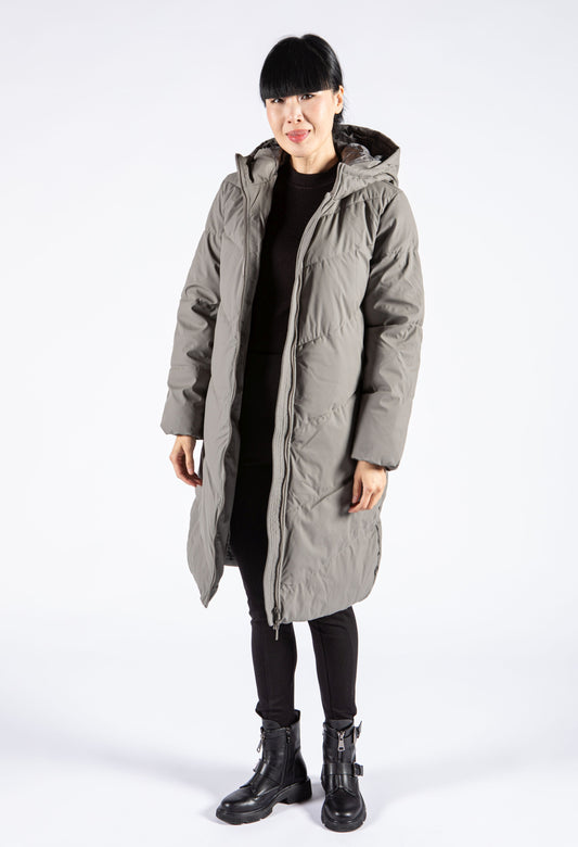 Midi Length Hooded Puffer Coat