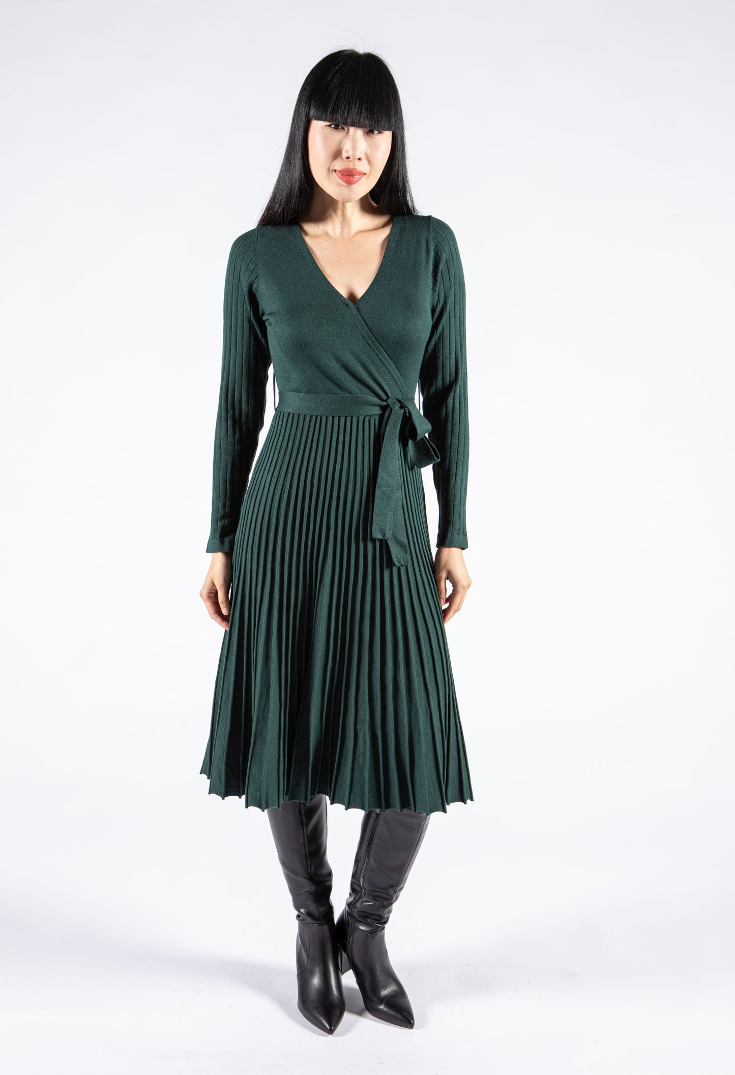 Wrap Style Knit Dress