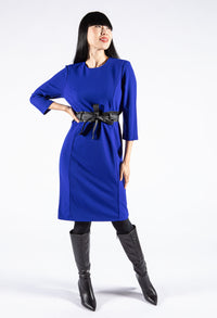 Royal Blue Faux Belted Dress